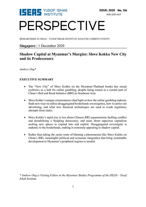 Shadow Capital at Myanmar’s Margins: Shwe Kokko New City .